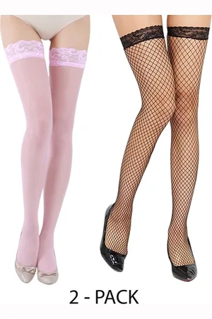 BAESD Pack Of 2 Thigh-High Sheered Stockings
