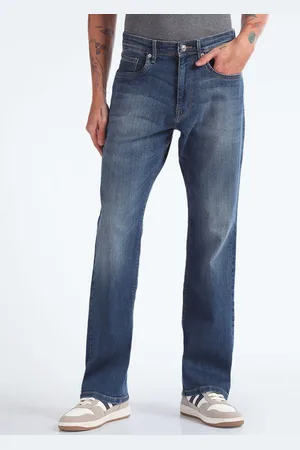 Flying Machine Men Bootcut Clean Look Light Fade Stretchable Jeans