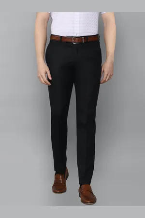 Louis Philippe Men Textured Slim Fit Formal Trousers