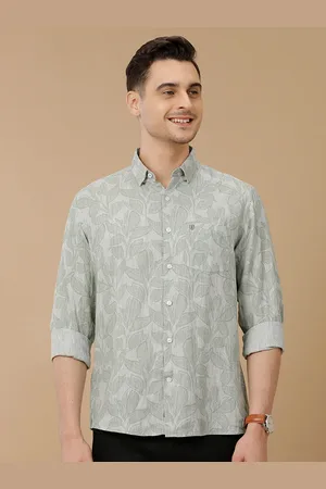 Linen Club Men Contemporary Slim Fit Floral Opaque Printed Casual Shirt