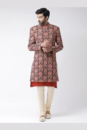KISAH Men Printed Indowestern Sherwani Set