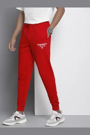 Tommy Hilfiger Men Brand Logo Printed Pure Cotton Slim Fit Joggers