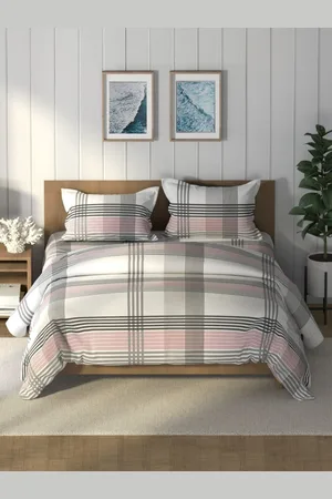 Nautica Red & White Geometric Printed Pure Cotton AC Room Double Queen Bedding Set