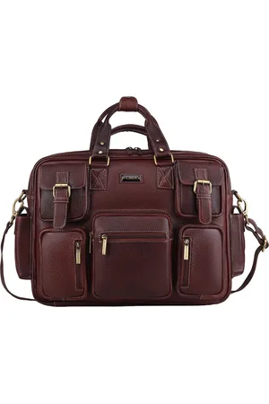 WildHorn Men Maroon Leather Laptop Bag