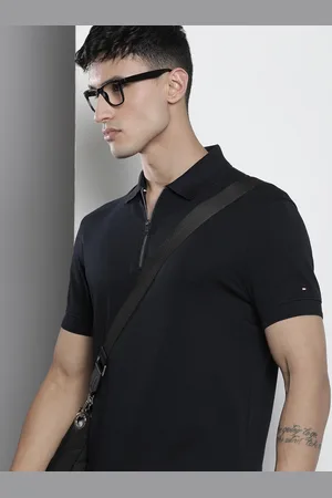 Tommy Hilfiger Men Pure Cotton Solid Polo Collar Slim Fit T-shirt