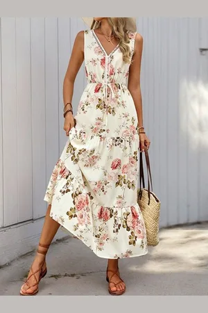 HERE&NOW Floral Print A-Line Midi Dress