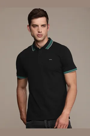 Calvin Klein Men Polo Collar Pure Cotton Slim Fit T-shirt