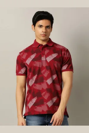JADE BLUE Men Printed Polo Collar Pockets Slim Fit T-shirt