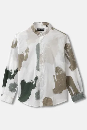 Antony Morato Boys Spread Collar Abstract Printed Cotton Casual Shirt