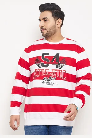 Club York Plus Size Striped Cotton Sweatshirt