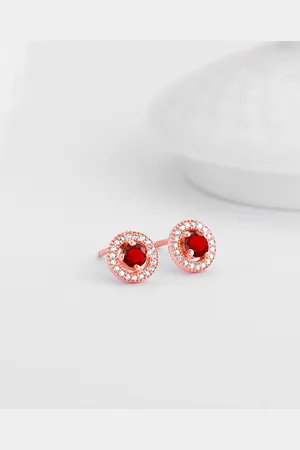 GIVA 925 Sterling Silver Rose Gold-Plated Contemporary Studs Earrings
