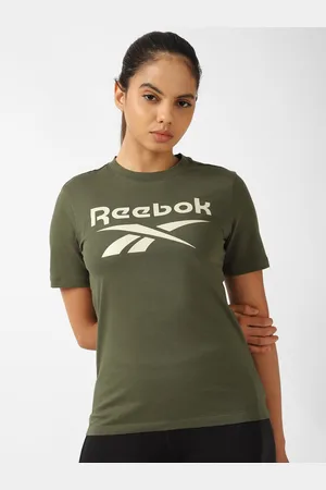 Reebok Ri Bl Brand Logo Printed Slim-Fit Pure Cotton T-Shirt