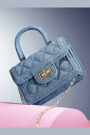 DressBerry Textured Miniature Satchel Bag with Quilted