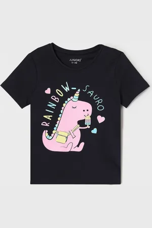 Lifestyle Girls Pure Cotton Dino Graphic T-Shirt
