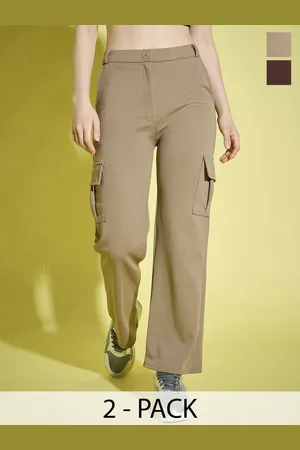 BuyNewTrend Women Relaxed High-Rise Cargos Trousers