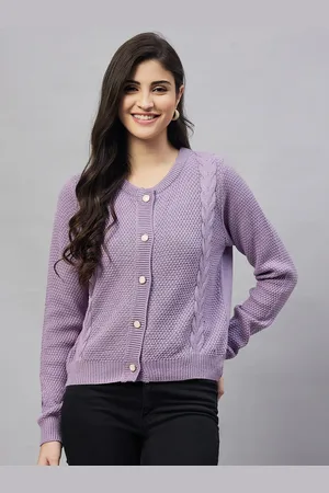 Club York Cable Knit Self Design Acrylic Cardigan