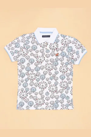 Pantaloons Boys Abstract Printed Polo Collar Cotton T-Shirt
