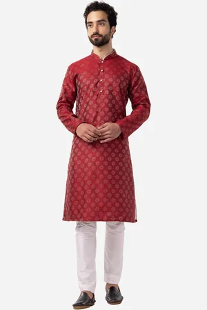 THE KURTA COMPANY Ethnic Motifs Printed Mandarin Collar Long Sleeves Straight Kurta