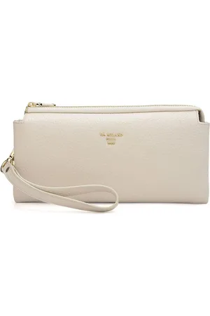 Da Milano Women Brand Logo Textured Leather Zip Around Wallet