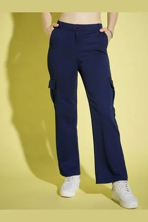 BuyNewTrend Women Relaxed High-Rise Cargos Trousers