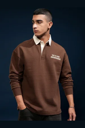 Highlander Men Printed Polo Collar Drop-Shoulder Sleeves T-shirt