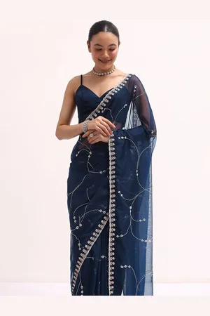 KALKI Fashion Floral Embroidered Organza Saree
