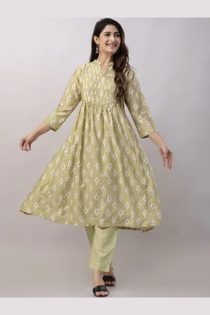 Kalini Geometric Printed Pure Silk Kurta With Trousers & Dupatta