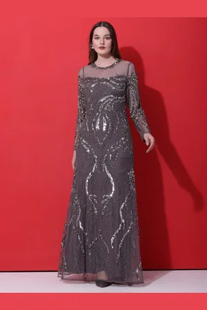 DEBONATELLA Women Embellished Net Maxi Dress