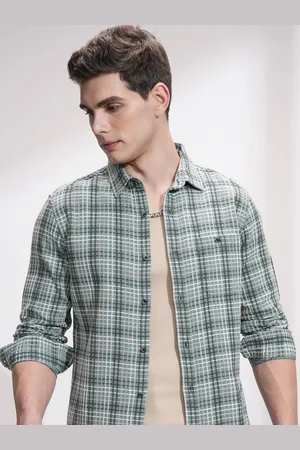 Highlander Men Slim Fit Opaque Checked Casual Shirt