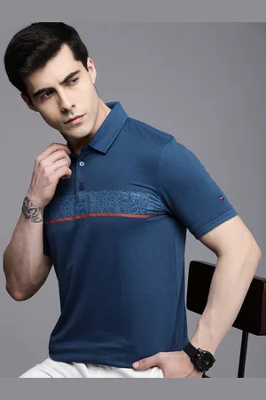 Louis Philippe Men Tropical Printed Polo Collar T-shirt