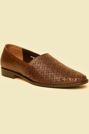 Manyavar Men Self Design Loafer Style Mojaris