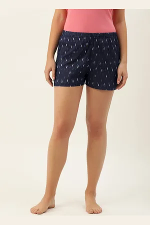 Clt.s Women Navy Blue & White Printed Lounge Shorts