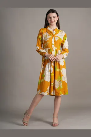 BAESD Women Floral Printed Halter Neck Fit & Flare Dress