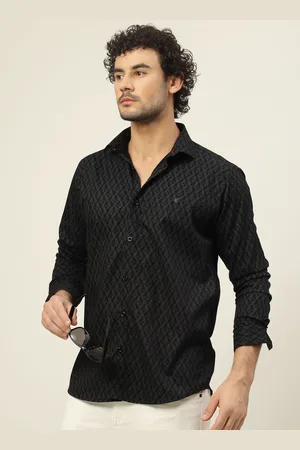 JADEBERRY Men Classic Slim Fit Opaque Printed Party Shirt