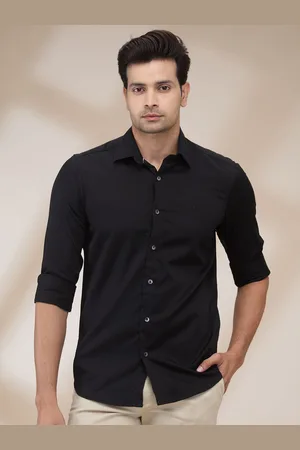 ColorPlus Men Spread Collar Solid Cotton Casual Shirt