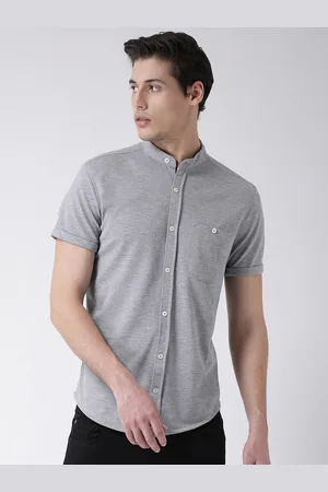 Club York Men Grey Standard Casual Shirt