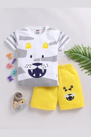 SmartRAHO Boys Printed Pure Cotton Top with Shorts