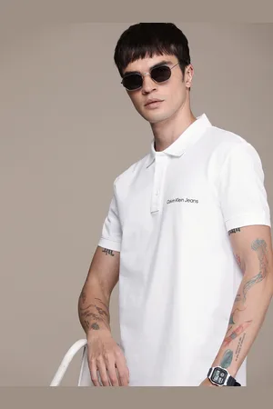 Calvin Klein Brand Logo Printed Polo Collar T-shirt