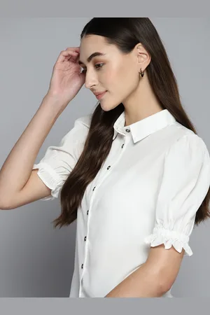HARVARD Women White Solid Casual Shirt
