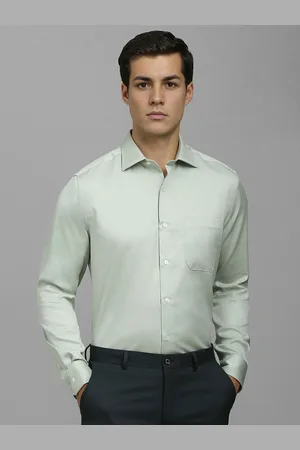 Louis Philippe Men Classic Slim Fit Spread Collar Solid Cotton Formal Shirt