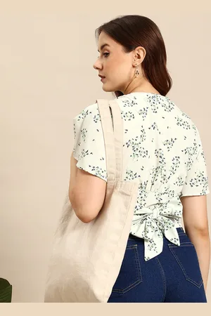 Mast & Harbour Floral Print Back Tie-Up Empire Top