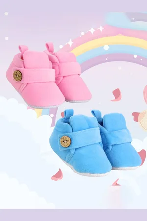 Neska Moda Pack of 2 Unisex Kids Cotton Booties
