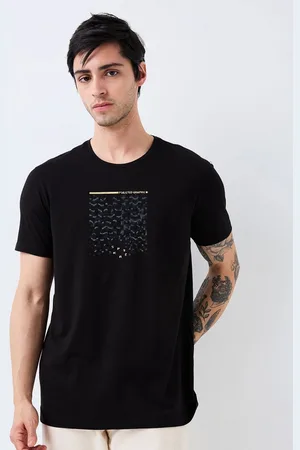 SPYKAR Men Graphic Printed Round Neck Cotton Slim Fit T-shirt