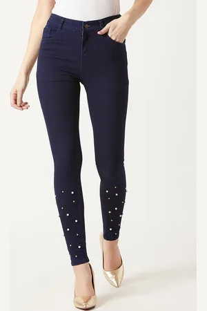 Miss Chase Women Navy Blue Skinny Fit High-Rise Clean Look Jeans