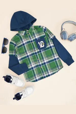 Pantaloons Boys Tartan Checks Opaque Casual Shirt