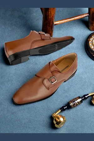 Provogue Men Leather Formal Monk Shoes