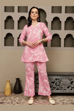 Sangria Floral Printed Pure Cotton Tunic & Trouser