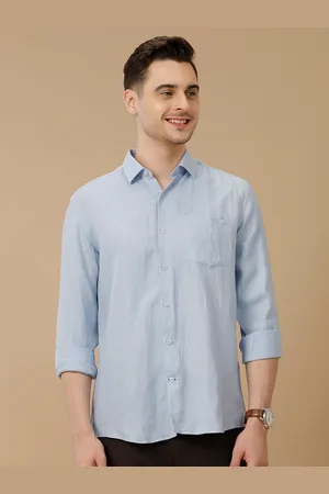 Linen Club Men Contemporary Slim Fit Solid Linen Casual Shirt