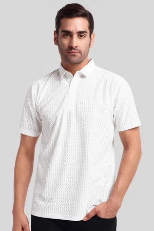 Moda Rapido Men Self Design Polo Collar Cotton T-shirt