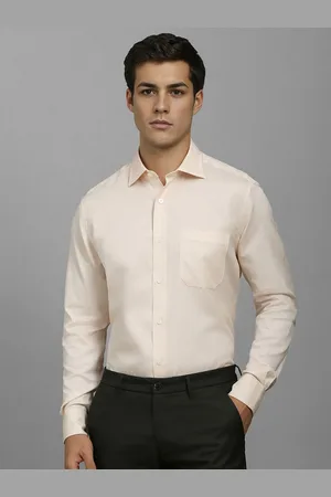 Louis Philippe Men Classic Fit Spread Collar Textured Cotton Formal Shirt